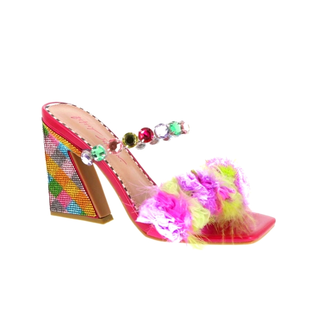 Attica Feather Jewel Heel Pump Betsey Johnson™Fabric upper Fabric sole